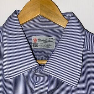 Turnbull & Asser Blue and White Striped Dress Shirt